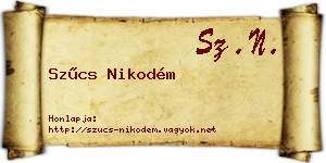 Szűcs Nikodém névjegykártya